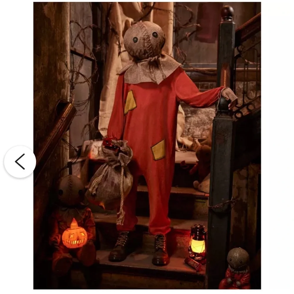 Trick r treat Sam Halloween Costume Jumpsuit with Mask size medium kids